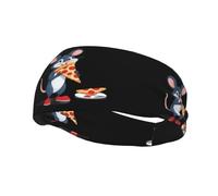 Versatile Sports Sweatband YYHWHJDE Mouse eating pizza Pattern - Stretchable and Moisture-Wicking Headband for Yoga,Fitness