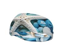 Versatile Sports Sweatband YYHWHJDE Ocean Sea Beach Seashells Starfish Blue Prints - Stretchable and Moisture-Wicking Headband for Yoga,Fitness