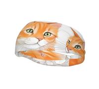 Versatile Sports Sweatband YYHWHJDE Orange Cats Prints - Stretchable and Moisture-Wicking Headband for Yoga,Fitness