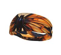 Versatile Sports Sweatband YYHWHJDE orange yellow butterfly field flowers Pattern - Stretchable and Moisture-Wicking Headband for Yoga,Fitness