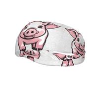 Versatile Sports Sweatband YYHWHJDE Pig Background Pattern - Stretchable and Moisture-Wicking Headband for Yoga,Fitness