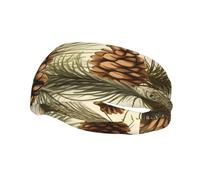 Versatile Sports Sweatband YYHWHJDE pine cone border Prints - Stretchable and Moisture-Wicking Headband for Yoga,Fitness