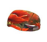 Versatile Sports Sweatband YYHWHJDE Poppies in Bloom Pattern - Stretchable and Moisture-Wicking Headband for Yoga,Fitness