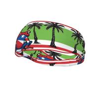 Versatile Sports Sweatband YYHWHJDE Puerto Rico Flag Frog Palm Trees Pattern - Stretchable and Moisture-Wicking Headband for Yoga,Fitness