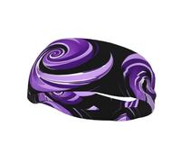 Versatile Sports Sweatband YYHWHJDE Purple swirl Prints - Stretchable and Moisture-Wicking Headband for Yoga,Fitness