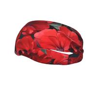 Versatile Sports Sweatband YYHWHJDE red geraniums Prints - Stretchable and Moisture-Wicking Headband for Yoga,Fitness