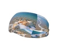 Versatile Sports Sweatband YYHWHJDE Seashell Landscape On The Beach Pattern - Stretchable and Moisture-Wicking Headband for Yoga,Fitness