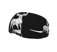 Versatile Sports Sweatband YYHWHJDE Silver Sika Deer Prints - Stretchable and Moisture-Wicking Headband for Yoga,Fitness