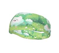 Versatile Sports Sweatband YYHWHJDE Tail wagging white Prints - Stretchable and Moisture-Wicking Headband for Yoga,Fitness