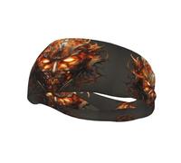 Versatile Sports Sweatband YYHWHJDE The mask of burning flames Pattern - Stretchable and Moisture-Wicking Headband for Yoga,Fitness