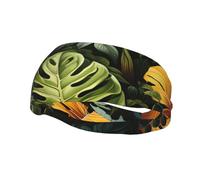 Versatile Sports Sweatband YYHWHJDE Tropical Rainforest Palm Leaves Prints - Stretchable and Moisture-Wicking Headband for Yoga,Fitness