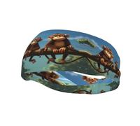 Versatile Sports Sweatband YYHWHJDE Two Monkeys Pattern - Stretchable and Moisture-Wicking Headband for Yoga,Fitness