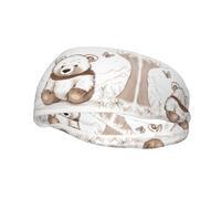 Versatile Sports Sweatband YYHWHJDE White bear brown bear Pattern - Stretchable and Moisture-Wicking Headband for Yoga,Fitness