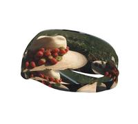 Versatile Sports Sweatband YYHWHJDE Wild strawberries in a straw hat Pattern - Stretchable and Moisture-Wicking Headband for Yoga,Fitness