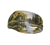 Versatile Sports Sweatband YYHWHJDE Willow trees by the lake Pattern - Stretchable and Moisture-Wicking Headband for Yoga,Fitness