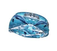 Versatile Sports Sweatband YYHWHJDE winter the dolphin Prints - Stretchable and Moisture-Wicking Headband for Yoga,Fitness