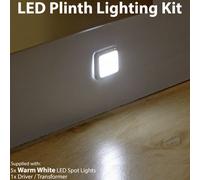 Versatile Square Led Plinth Light Kit With 5 Warm White Spotlights For Kitchen And Bathroom