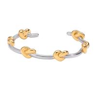 Versatile Stainless Steel Adjustable Knot Accent Lightweight Unisex Bangle For Gifts Everyday Wear Adjustable Open Women