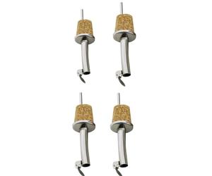 Versatile Stainless Steel and Cork Olive Oil Pour Spout, Stopper with Hinge, Lid Pourer for Containers Like Wine, Spirits, Coffee, Syrup and Vinegar Bottles (Automatic cover bend spout)