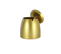 Versatile Stainless Steel Ashtray With Lid Large Cylinder Ashtray Ashtray For Home Office Outdoor Patio Balcony Ashtray Reusable-Brushed Gold