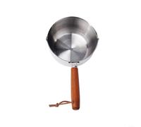 Versatile Stainless Steel Cooking Pot Milk Warmer Butter Melter Sauce Pan with Wooden Handle for Various Stoves 150ML 300ML 500ML(500ml)