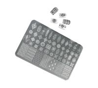 Versatile Stainless Steel Nails Stamp Plate for Artistic Designs Striped Grids and Houndstooth Pattern Templates Easy to Use Nail Stamping Plate Patterns