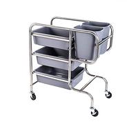Versatile Stainless Steel Serving Cart, Multi-Purpose Trolley for Catering, Easy-to-Use Utility Cart with 3 Shelves for Food & Beverage Storage, Ideal for Home & Events