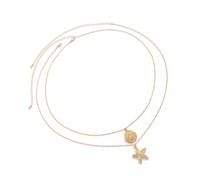 Versatile Starfishes Shell Body Chain Convertible To Necklace Handmade Environment Aware Coastal Jewelry Adjustable Shell Waist Chain