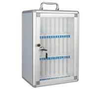 Versatile Storage Box with Key for 6 to 60 Compartments - Student Desk for Classrooms Workshops Wall-Mounted and Tool Management (24 Slots)