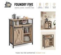 Versatile Storage Cabinet with Sliding Barn Door - Rustic Oak Finish, 80 cm High