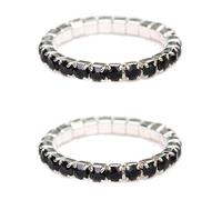 Versatile Stretch Mossanite Ring Set Trend Set Extendable Mossanite Ring Sparkling Ring for Daily Wear