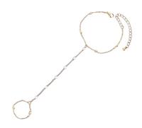 Versatile Summer Fashion Multi Layer Finger Ring Bracelet With & Pearls For Women Chic Style Runners Watch Mens (Coffee, One Size)