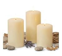 Versatile Tabletop Décor Flickering LED Pillar Candle - 7.5 x 7.5 x 17.5 cm | Safe Flameless Warm Light for Holidays, Dining & Modern Rustic Interiors