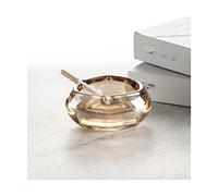 Versatile Triangular Crystal Glass Ashtray To Prevent Fly Ash Ashtrays For Outdoors Decorative Ashtray Indoor Multiple Colour Reusable-Amber-m