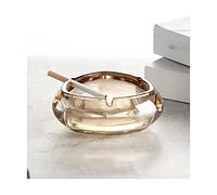 Versatile Triangular Crystal Glass Ashtray To Prevent Fly Ash Ashtrays For Outdoors Decorative Ashtray Indoor Multiple Colour Reusable-Amber-l