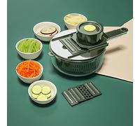 Versatile Vegetable Chopper, Stianless Steel Food Chopper, Manual Fruits and Vegetables Grater, Potato Slicing Machine with Container for Onion, Carrot, Cucumber, Kitchen Shredders