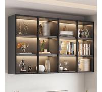 Versatile Wall-Mounted Display Cabinet with Sto Door - Space-Saving Hanging Shelf for Kitchen Bedroom or Study 140x35x95cm (55.1x13.8x37.4in) - Slish Home