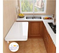 Versatile Wall Mounted Folding Table for Kitchen & Dining 100 x 30 cm White Wooden Desk Space Saving Portable Workbench for Small Areas Home Office & Crafting