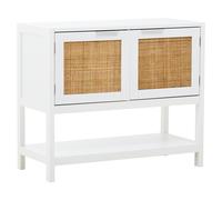 Versatile White Wood Side Cabinet, Rustic Bedside Cabinet, Easily Maintained Display Cabinet With Storage Premier Housewares Grey One Size