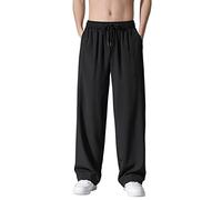 Versatile Wide Leg Pants Men Loose Fit Straight Cut Air Conditioning Cooling Fabric Office Ready Comfort Professional Look Drape Trousers