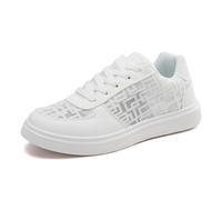 Versatile Women's Trainers Low Top Mesh Breathable Flat Lightweight Comfortable Durable Durable Fashion Leisure Chic Elegant Trendy Classic Timeless Practical Airy Soft Sole, White, 8 UK
