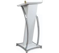 Versatile Wooden Lectern & Reading Stand for School Office Events - Spacious Podium for Presentations Speeches & More (White)