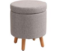 Versatile Wooden Makeup Stool with Storage, Removable Cover Footrest - Stylish Vanity Chair for Home, Salon, and Changing Table Use - Functional Design for Ultimate Comfort