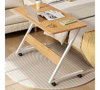 Versatile Z-Side Table, Features Rolling Wheels, Tablet Slot, and Compact Design. Very Suitable for Studying and Reading on The Sofa or in The Study