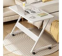 Versatile Z-Side Table, Features Rolling Wheels, Tablet Slot, and Compact Design. Very Suitable for Studying and Reading on The Sofa or in The Study