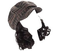 Versatiles Newsboys Hat With Short Curly Wigs Winter Cold Resistant Wigs Hat For Women Desiring Trendy Look Time Saving Hair Accessory