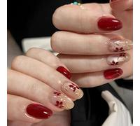 Versatilitys False Nails Professional Wine Red Shinier Artificial Nails Suitable for Work Daily and Social Event Cats Eye Shinier