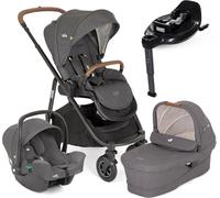 Versatrax Trio On The Go Encore Bundle (versatrax pushchair, ramble xl carry cot, i-Snug 2 infant carrier - Shell Grey & i-Base encore) (NEW)