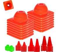 Versatyle KamelKone Flexible Heavy Duty Agility Training & Motorcycle Cones for Sports & Kids | Set of 12 Orange Cones, for Bikes, Traffic, Soccer Drills Coaching