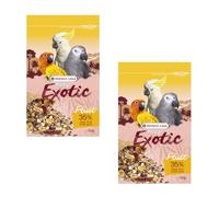 Versele-Laga Prestige Exotic Parrots Fruit | Double Pack | 2 x 750g | Complementary food for parrots | From seeds, grains and fruits | Contains papaya, banana, pineapple and apricots